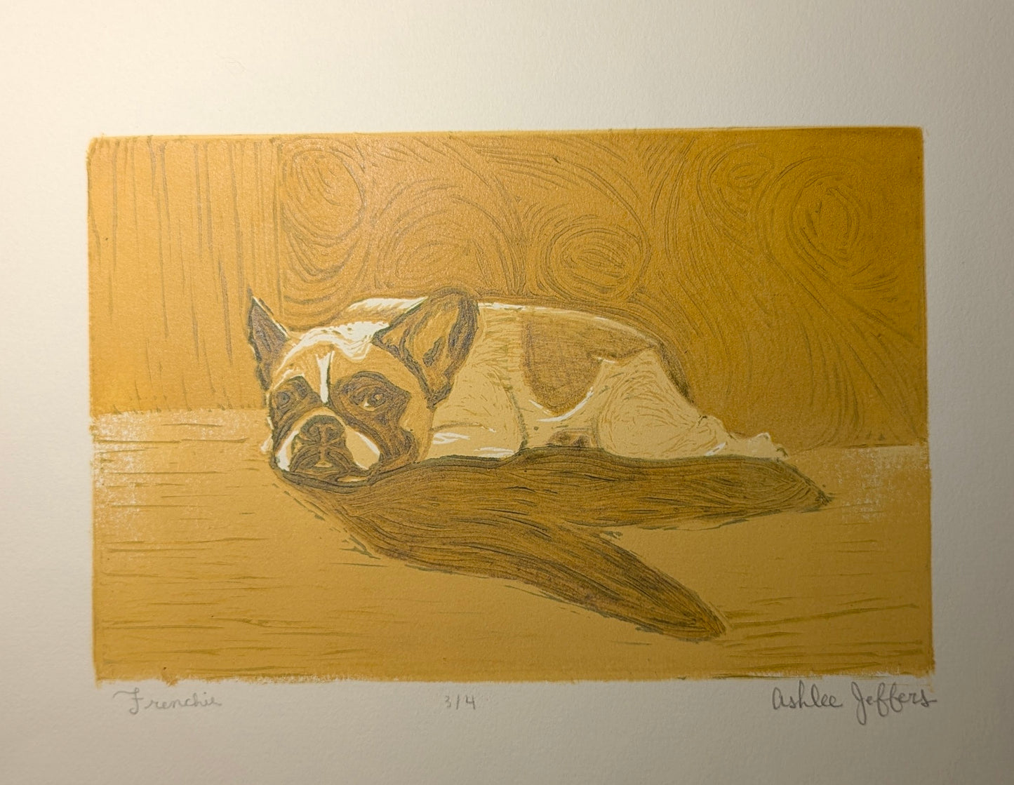 Sunbathing Frenchie
