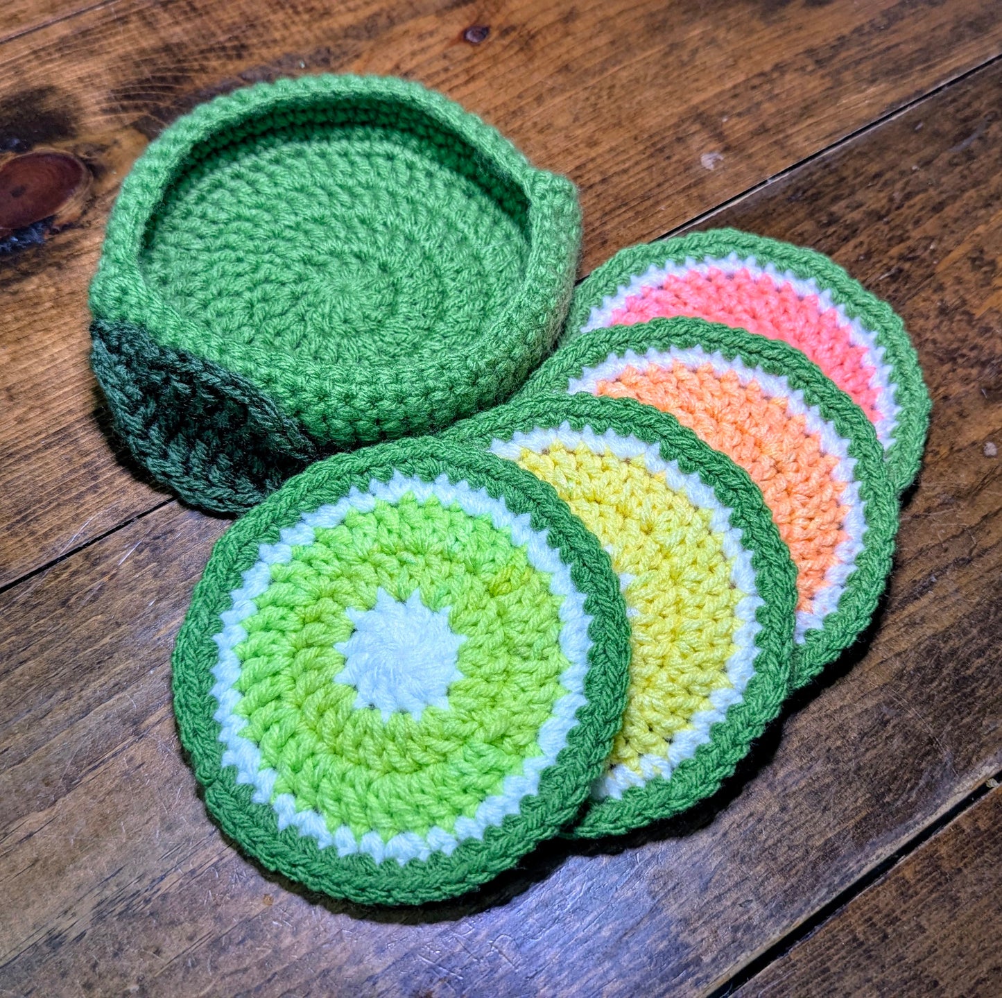 Crochet Lime Coaster Set