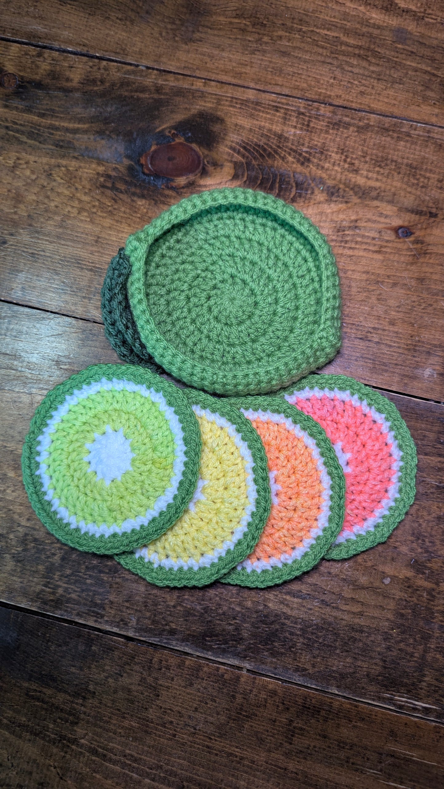 Crochet Lime Coaster Set
