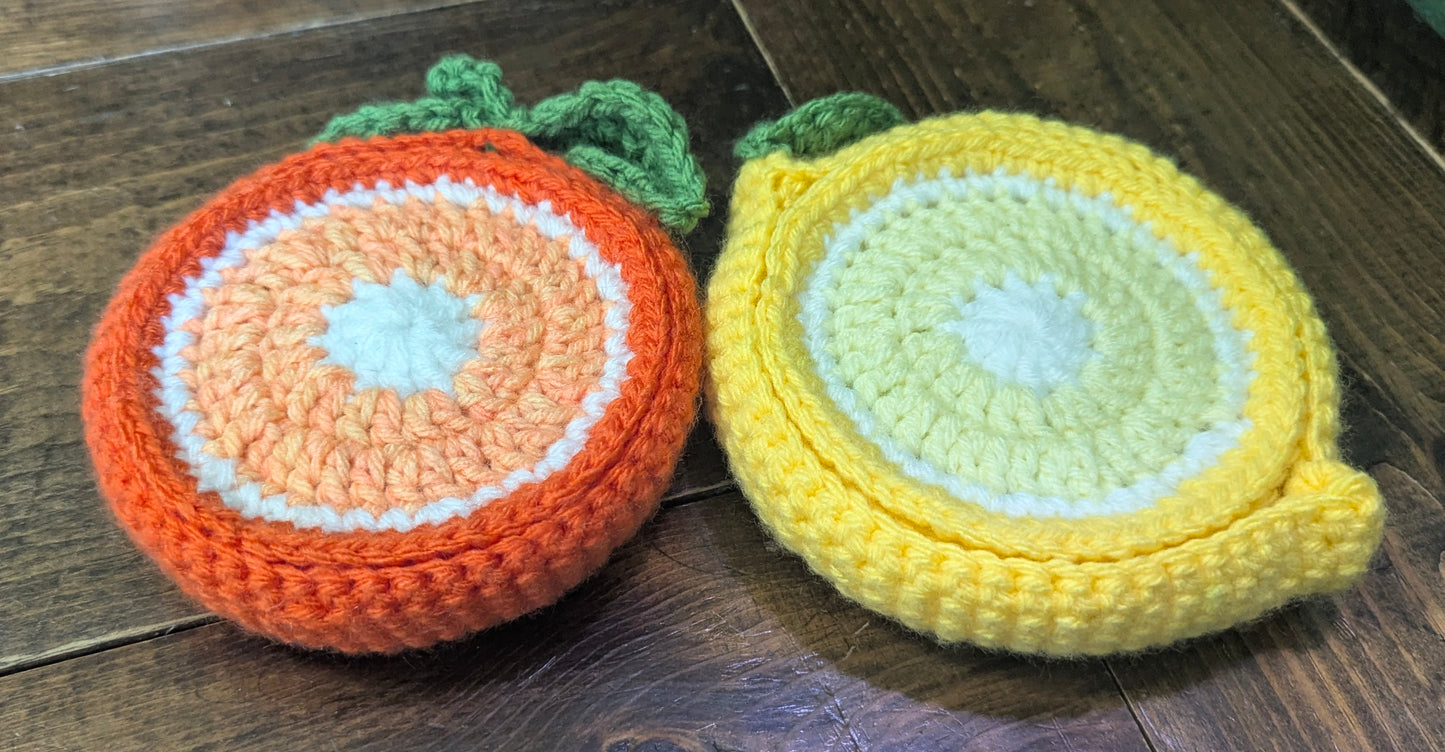 Crochet Orange Coaster set