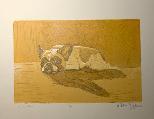 Sunbathing Frenchie