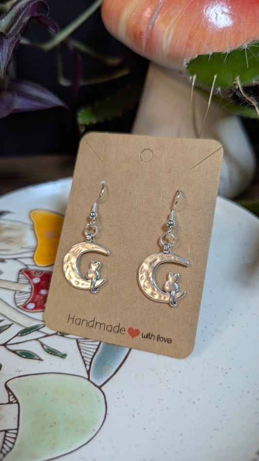 Moonlit Cat Earrings