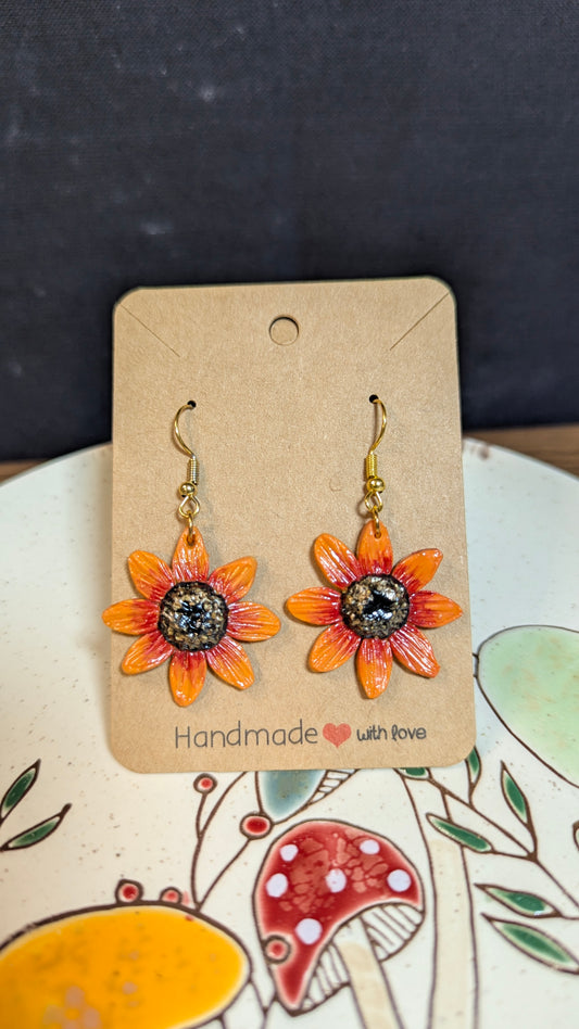 Firey Sunflower Earrings