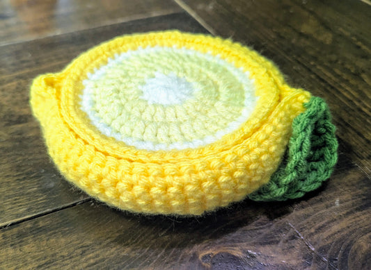 Crochet Lemon Coaster Set