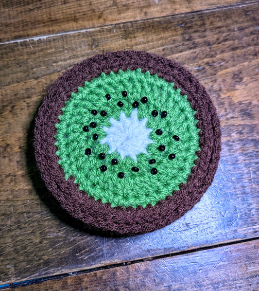 Crochet Kiwi Coaster set